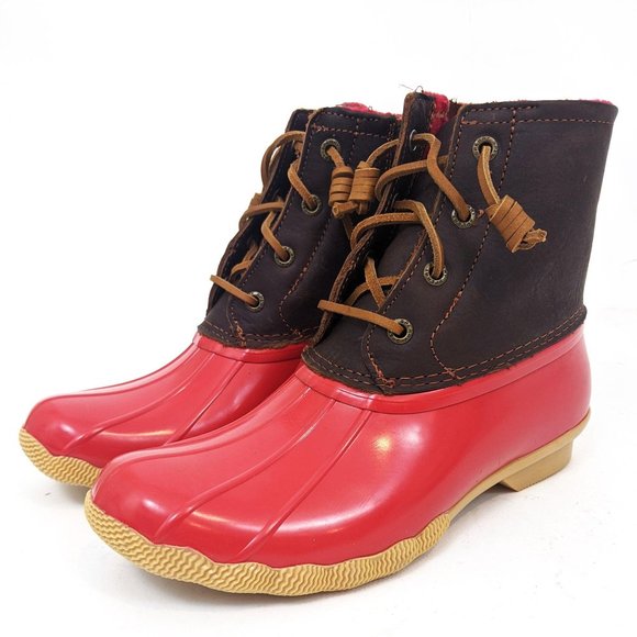 Sperry Shoes - Sperry Saltwater Leather Duck Boots NEW Red Brown